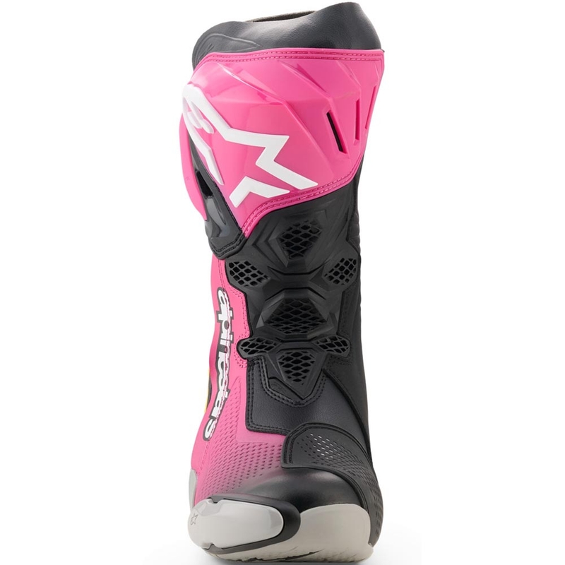 Ghete moto Alpinestars Supertech R negru-alb-roz-galben