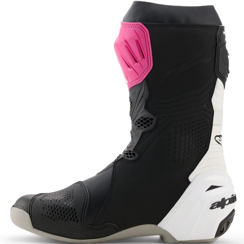 Ghete moto Alpinestars Supertech R negru-alb-roz-galben