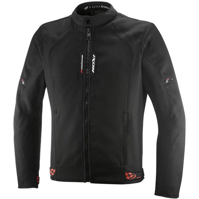 Geacă motociclistă IXON Shadow negru-alb-roșu fluo