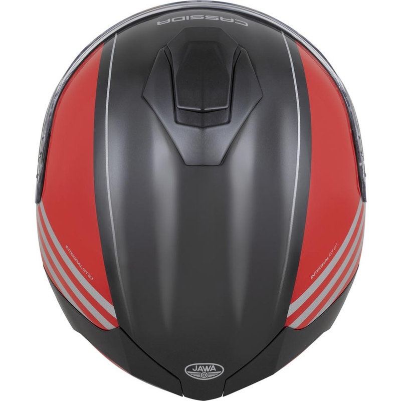 Cască integrală pentru motocicletă Cassida Integral GT 2.1 Jawa Sport, negru-roșu-argintiu