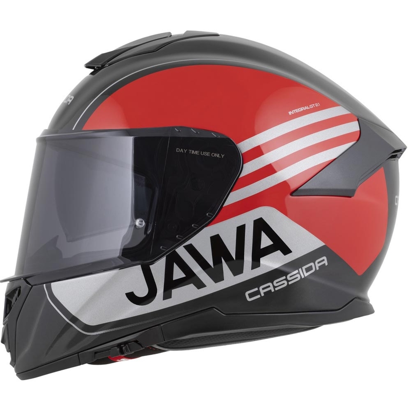 Cască integrală pentru motocicletă Cassida Integral GT 2.1 Jawa Sport, negru-roșu-argintiu