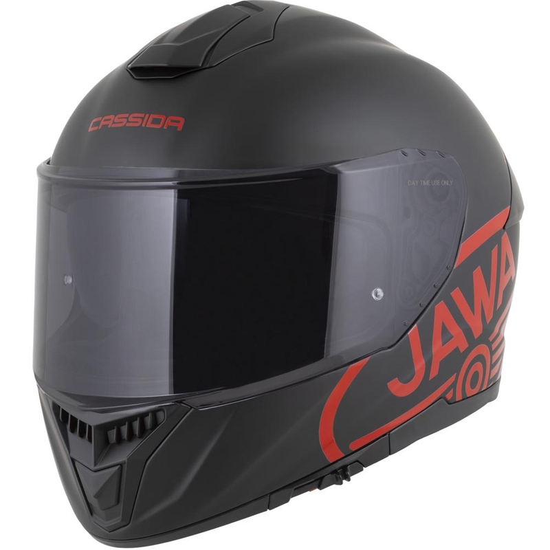 Cască integrală pentru motocicletă Cassida Integral GT 2.1 Jawa Solid, negru mat-roșu lucios