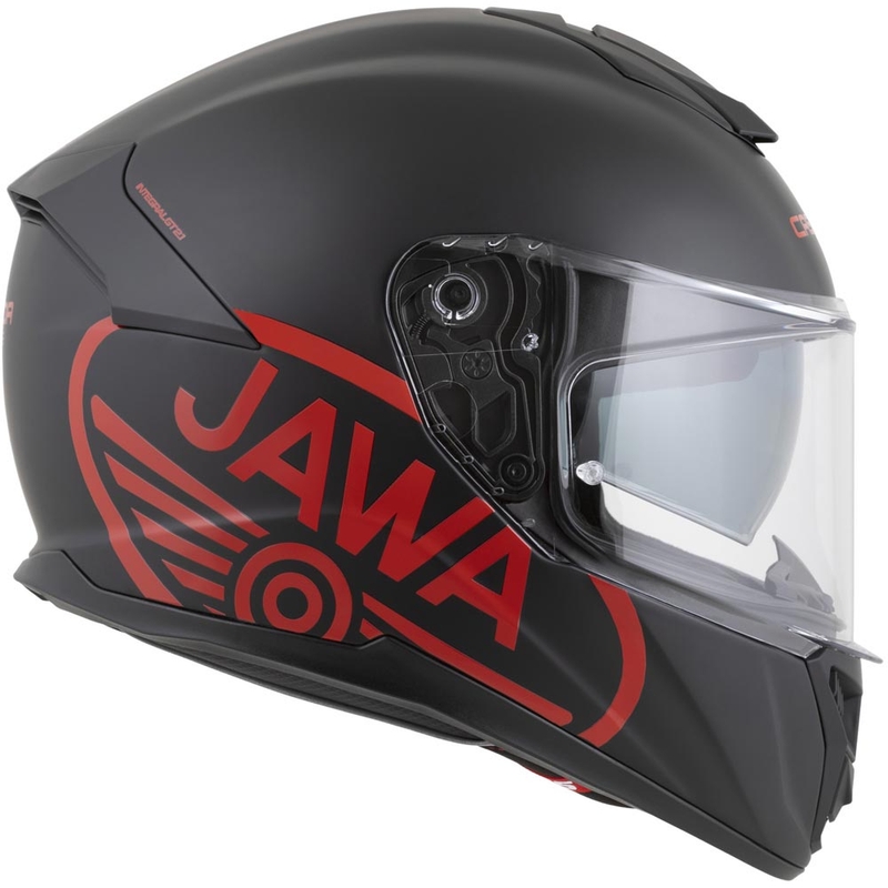 Cască integrală pentru motocicletă Cassida Integral GT 2.1 Jawa Solid, negru mat-roșu lucios