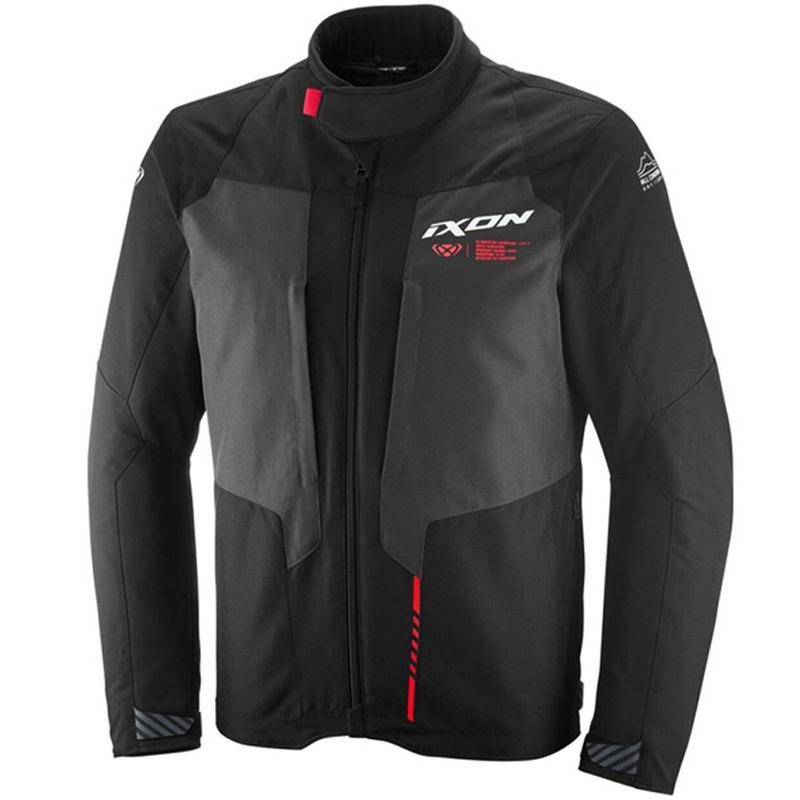 Geacă motociclistă IXON Tyr negru-antracit-roșu fluo