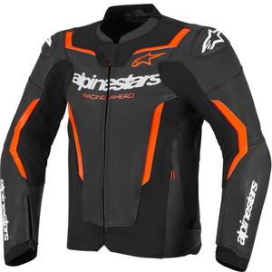Geacă de piele pentru motocicletă Alpinestars GP Force V2 Airflow negru-fluoro-roșu-alb