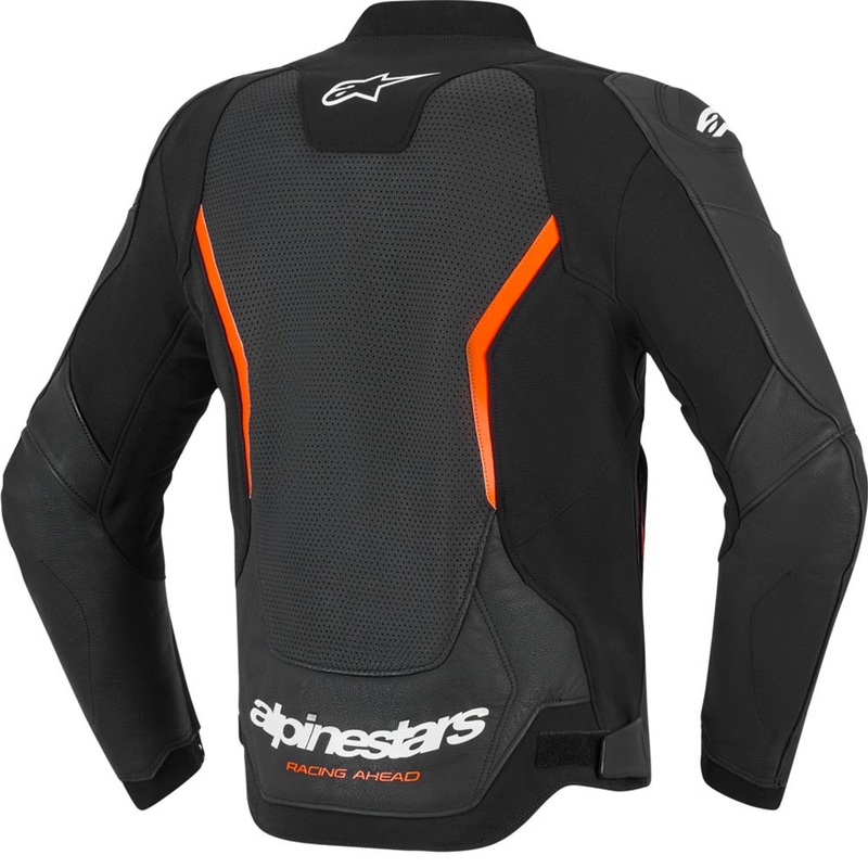 Geacă de piele pentru motocicletă Alpinestars GP Force V2 Airflow negru-fluoro-roșu-alb