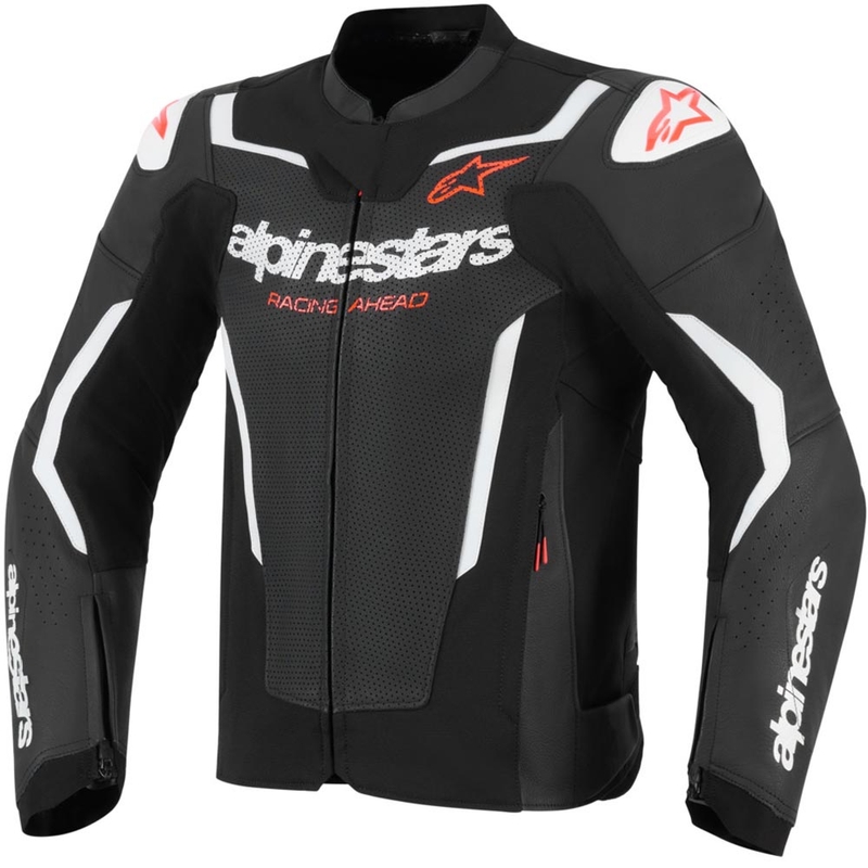 Geacă de piele pentru motocicletă Alpinestars GP Force V2 Airflow negru-alb