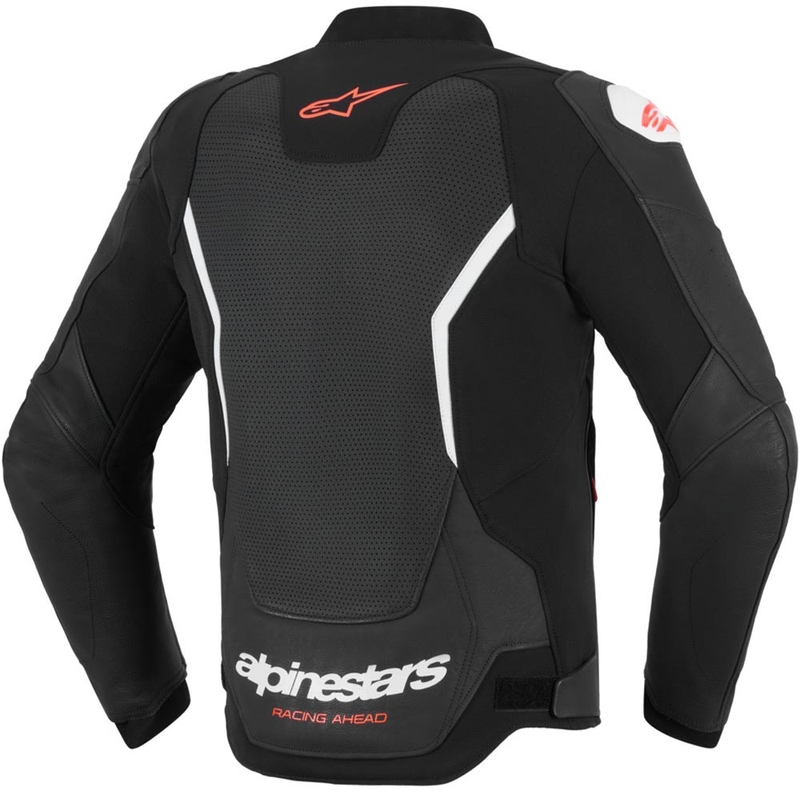 Geacă de piele pentru motocicletă Alpinestars GP Force V2 Airflow negru-alb
