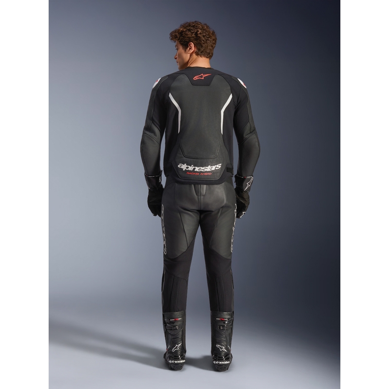 Geacă de piele pentru motocicletă Alpinestars GP Force V2 Airflow negru-alb