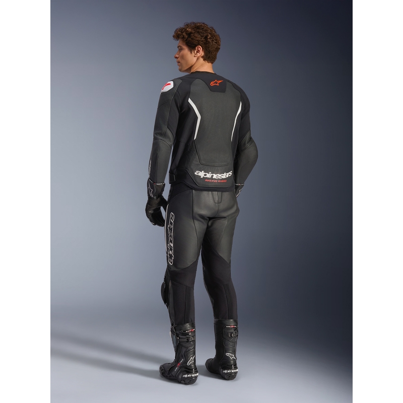 Geacă de piele pentru motocicletă Alpinestars GP Force V2 Airflow negru-alb