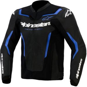 Geacă de piele pentru motocicletă Alpinestars GP Force V2 Airflow negru-albastru metalizat