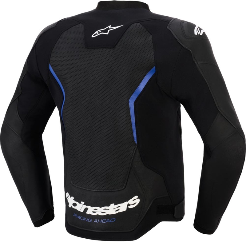 Geacă de piele pentru motocicletă Alpinestars GP Force V2 Airflow negru-albastru metalizat