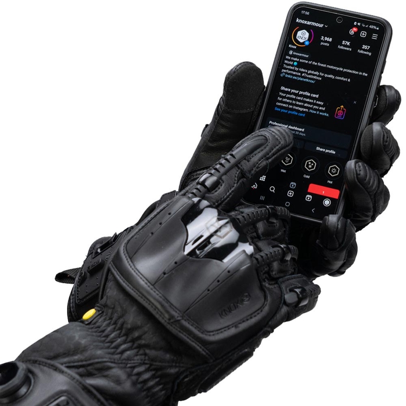 Mănuși de motocicletă Knox Handroid Mk5 All Black, negre