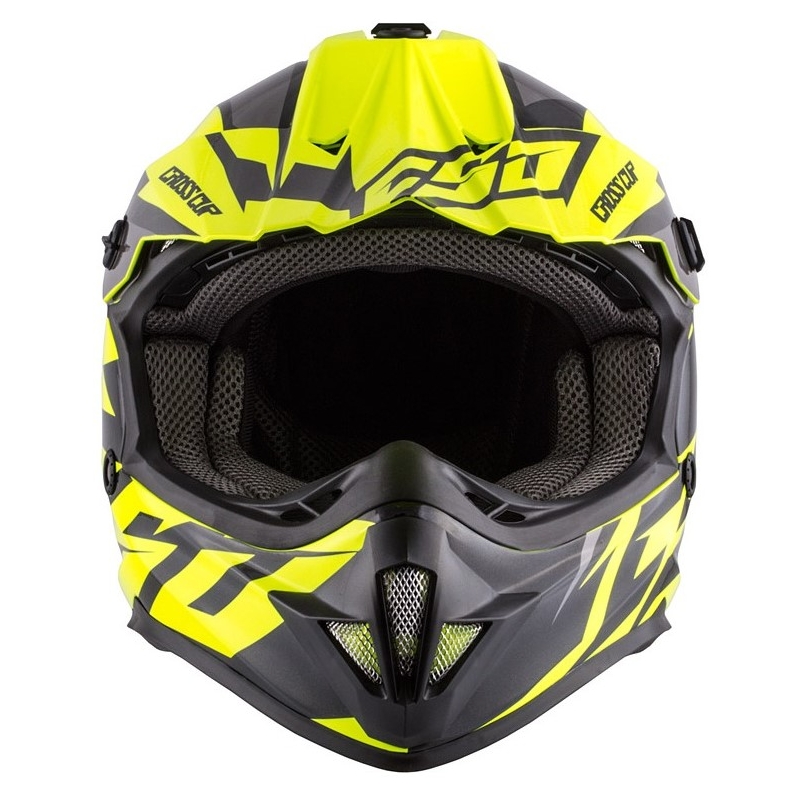 Casca de motocross pentru copii Cassida Cross Cup Two negru-gri-fluo galben