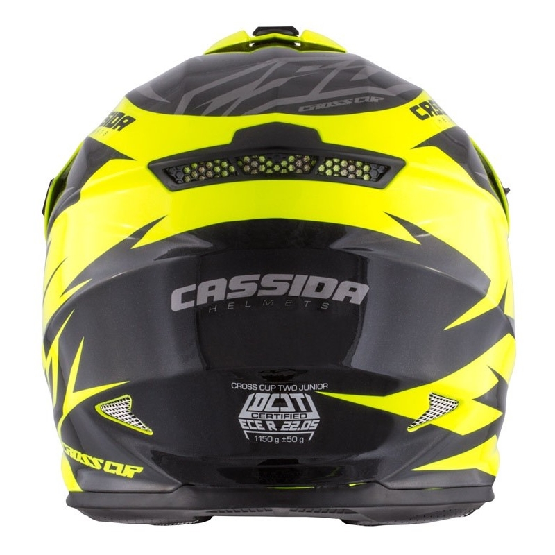 Casca de motocross pentru copii Cassida Cross Cup Two negru-gri-fluo galben