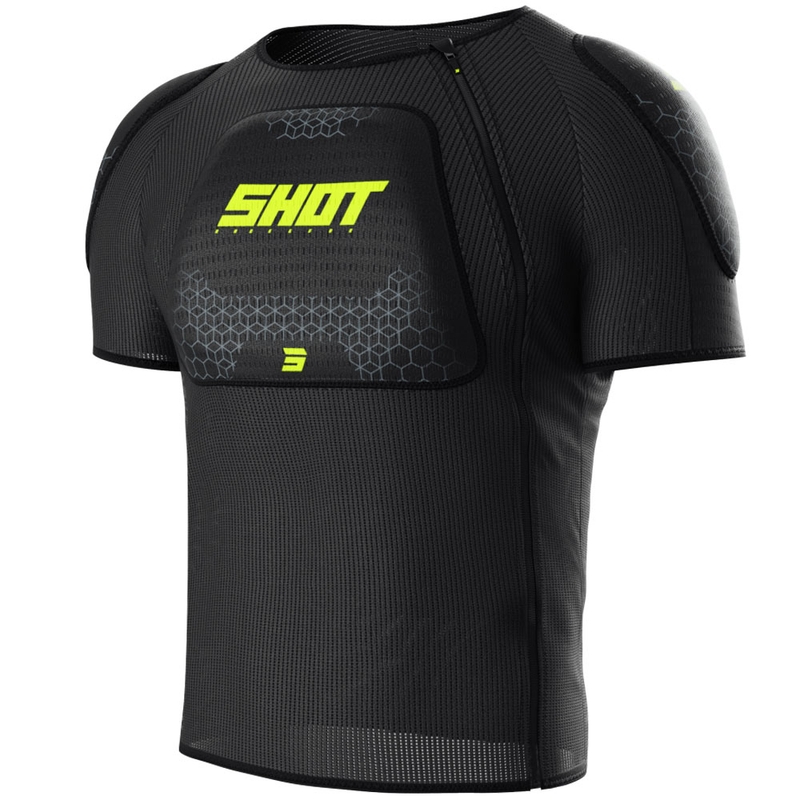 Protector de corp pentru copii Shot Airlight Tricou negru-galben fluo