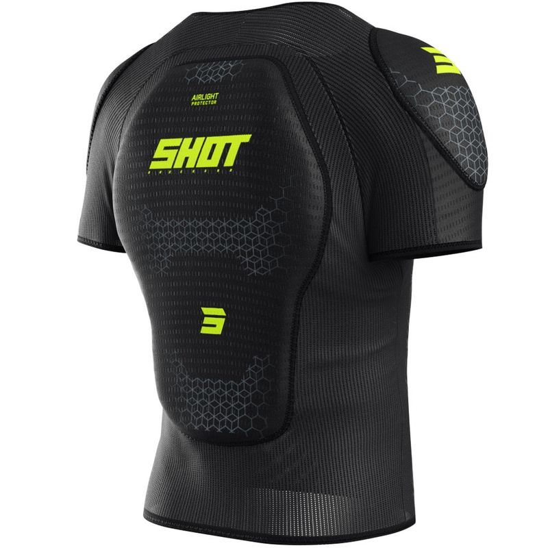 Protector de corp pentru copii Shot Airlight Tricou negru-galben fluo