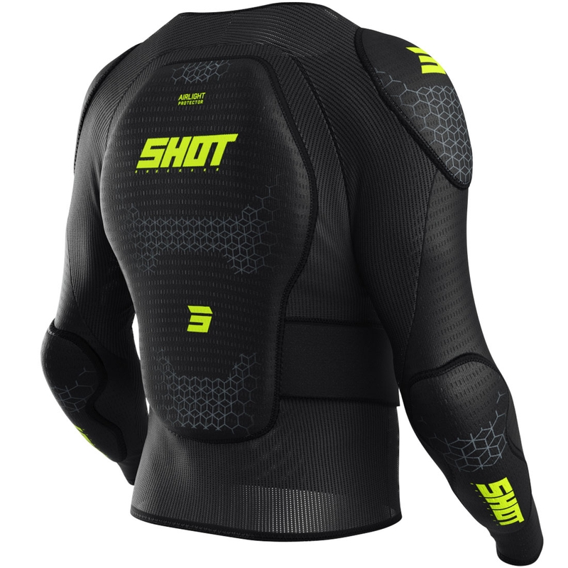 Protector de corp pentru copii Shot Airlight negru-galben fluo