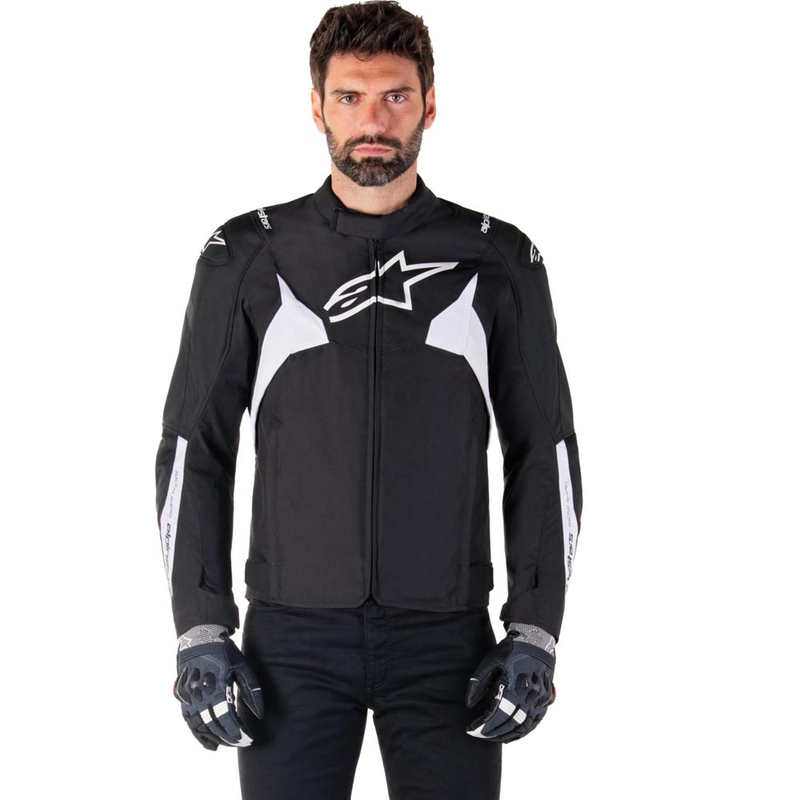 Geacă motocicletă impermeabilă Alpinestars T-JAWS V4 negru-alb