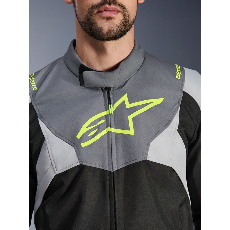 Jachetă Motocicletă Alpinestars T-JAWS V4 Impermeabilă Negru-Gri Deschis-Gri