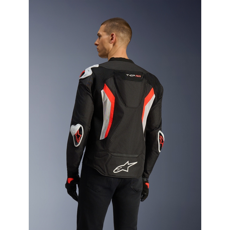 Geacă de motocicletă Alpinestars T-GP AIR negru-roșu fluo