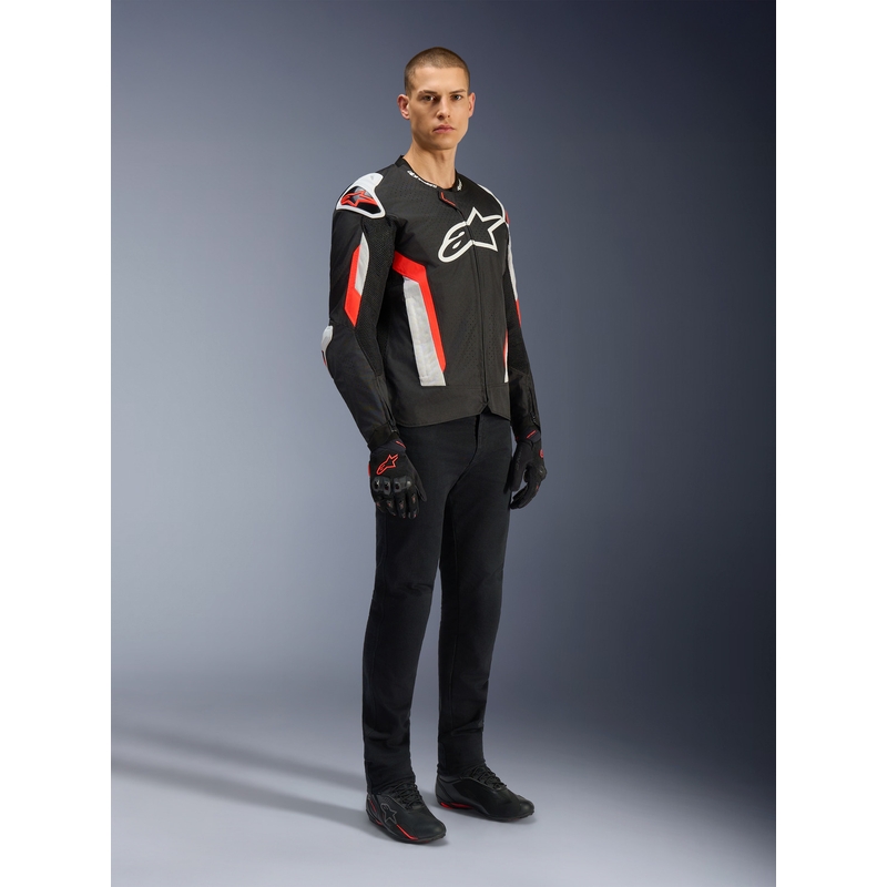 Geacă de motocicletă Alpinestars T-GP AIR negru-roșu fluo