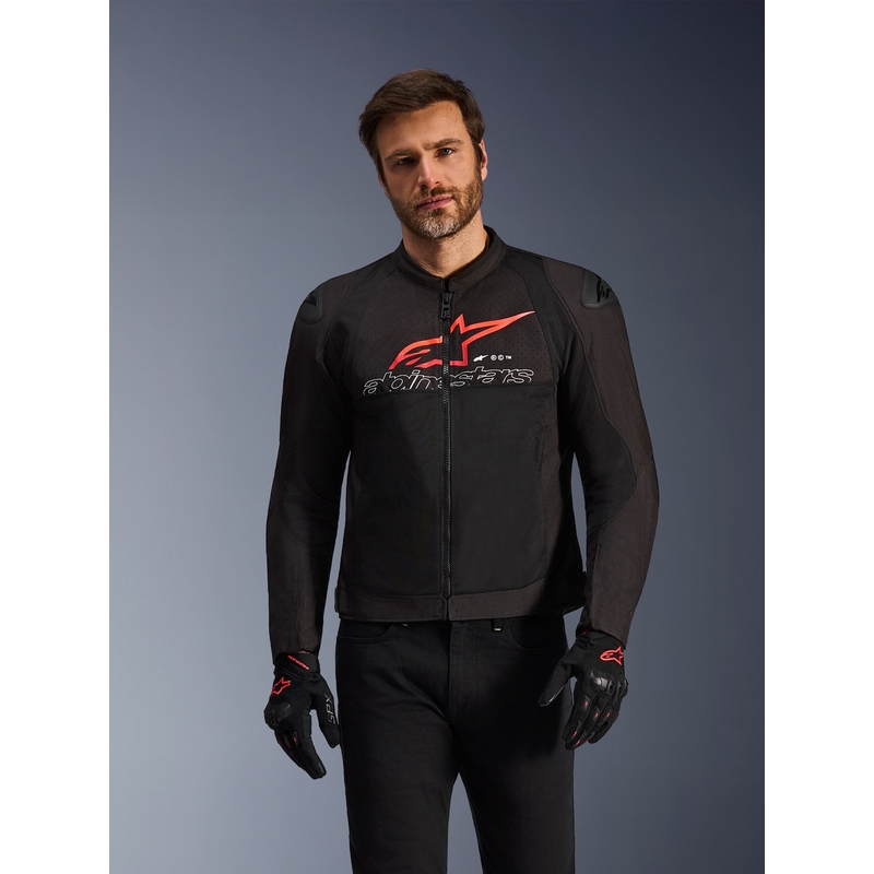 Geacă de motocicletă Alpinestars SMX Air negru-roșu-alb