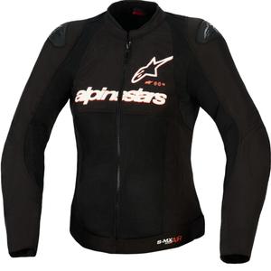 Geacă de motocicletă Alpinestars Stella SMX Air pentru femei negru-alb-roșu fluo