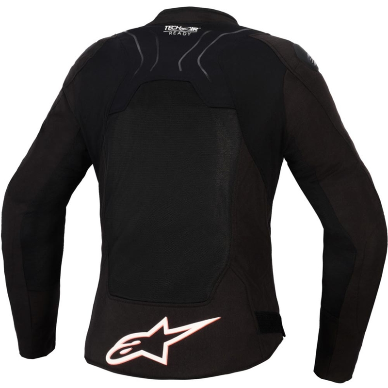 Geacă de motocicletă Alpinestars Stella SMX Air pentru femei negru-alb-roșu fluo