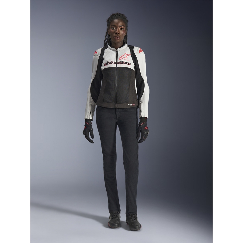 Geacă de motocicletă Alpinestars Stella SMX Air pentru femei gri deschis-negru-roz
