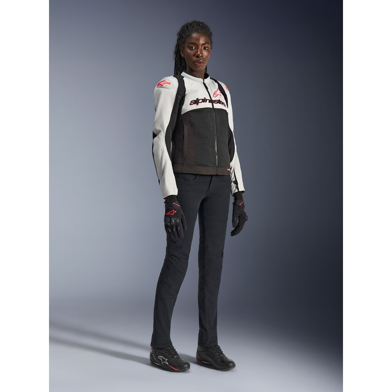 Geacă de motocicletă Alpinestars Stella SMX Air pentru femei gri deschis-negru-roz