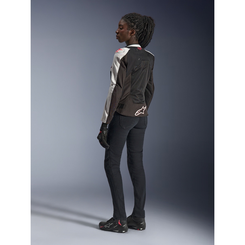 Geacă de motocicletă Alpinestars Stella SMX Air pentru femei gri deschis-negru-roz