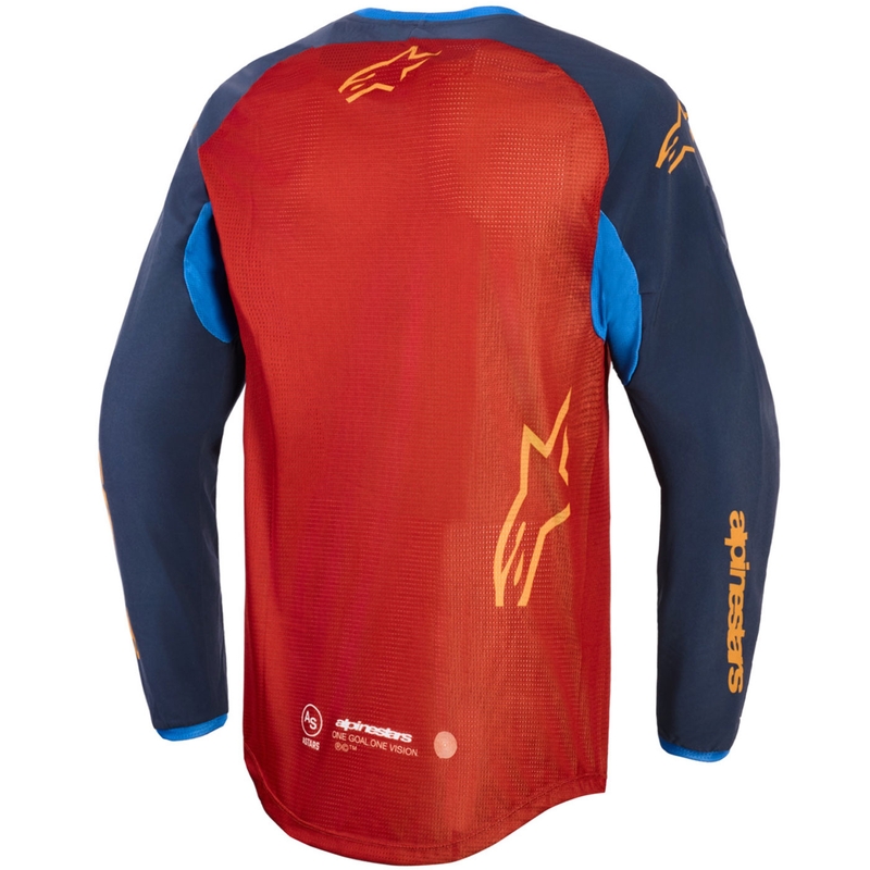 Tricou motocross Alpinestars Maxdura Dual portocaliu-albastru închis