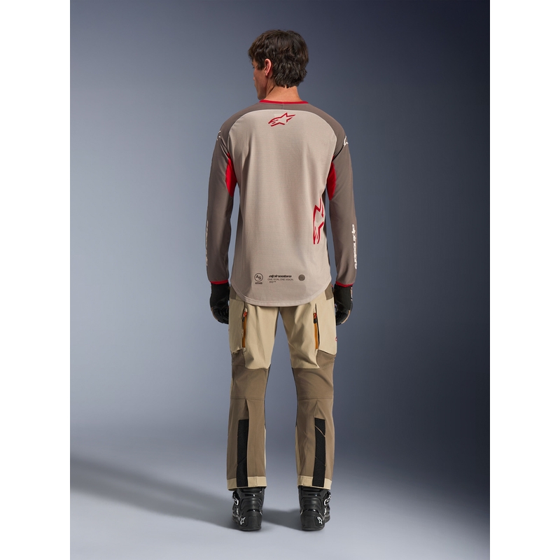 Tricou motocross Alpinestars Maxdura Dual maro-portocaliu
