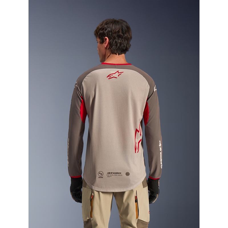 Tricou motocross Alpinestars Maxdura Dual maro-portocaliu