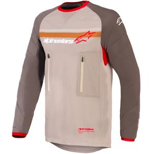 Tricou motocross Alpinestars Maxdura Dual maro-portocaliu
