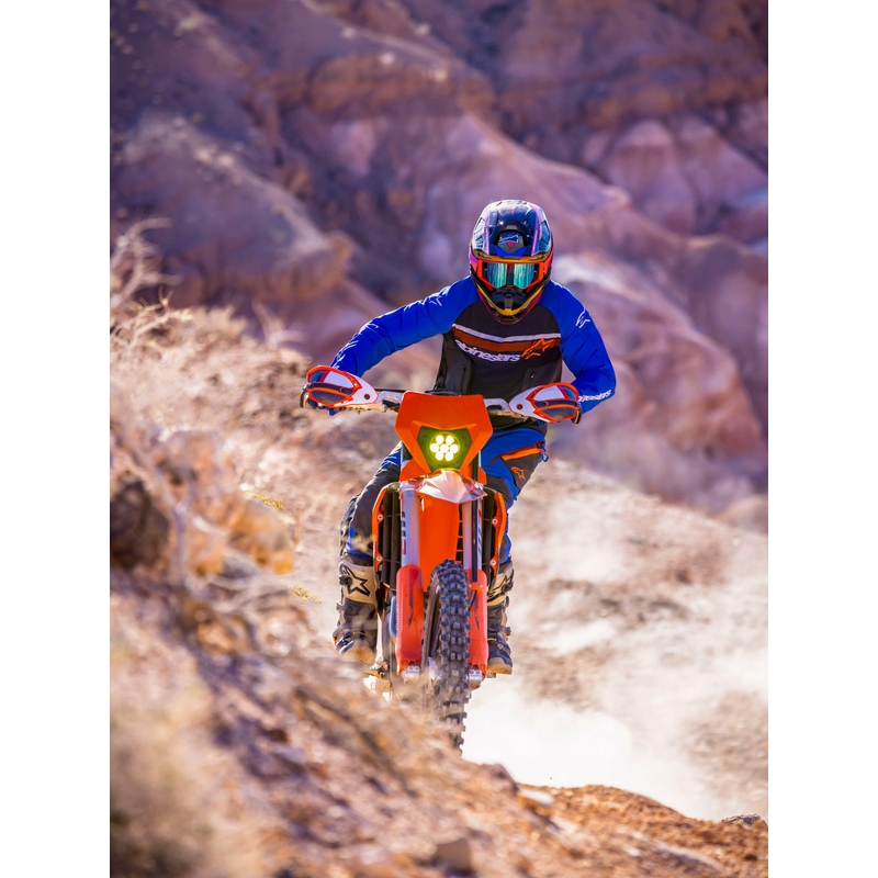 Tricou motocross Alpinestars Maxdura Dual gri închis-albastru-portocaliu