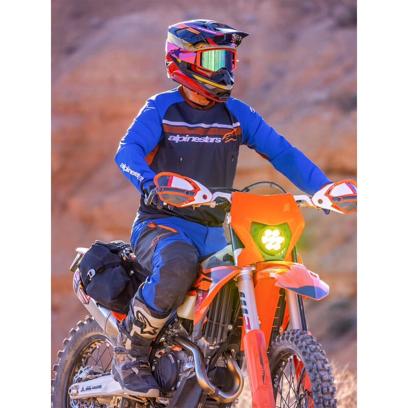 Tricou motocross Alpinestars Maxdura Dual gri închis-albastru-portocaliu
