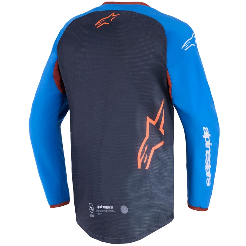Tricou motocross Alpinestars Maxdura Dual gri închis-albastru-portocaliu