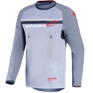 Tricou motocross Alpinestars Maxdura Dual gri deschis-gri închis-portocaliu