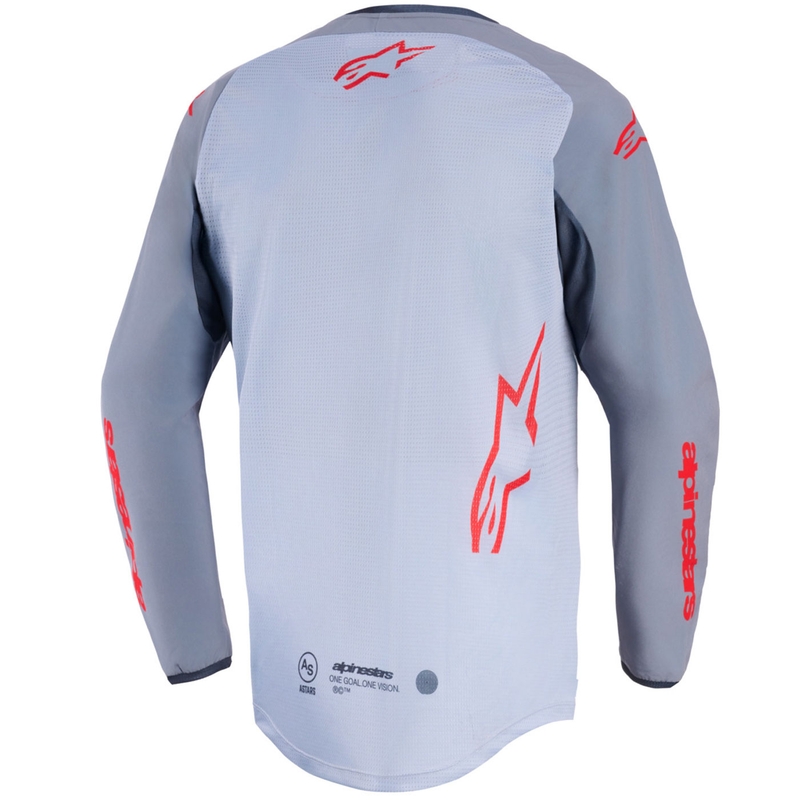 Tricou motocross Alpinestars Maxdura Dual gri deschis-gri închis-portocaliu