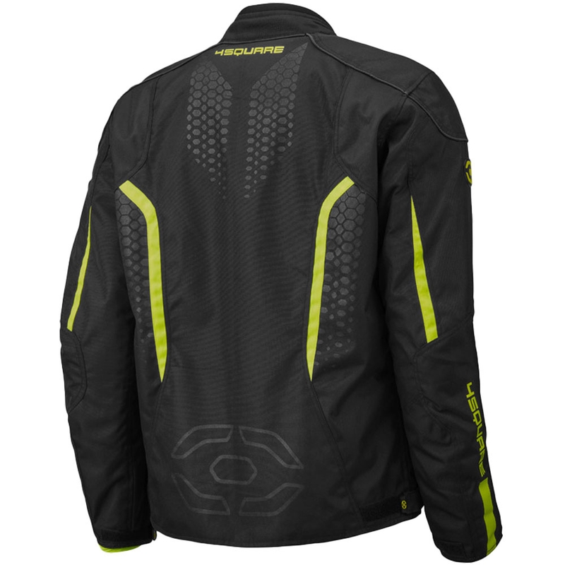 Geacă motociclistă 4SQUARE Sportster Dart negru-galben fluo