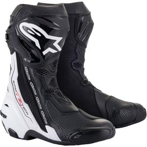Ghete moto Alpinestars Supertech R alb-negru