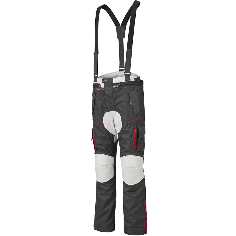 Pantaloni de motocicletă 4SQUARE Trailer Craft alb-gri-roșu