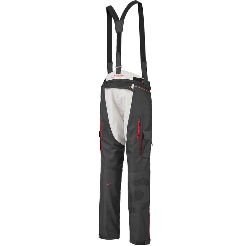 Pantaloni de motocicletă 4SQUARE Trailer Craft alb-gri-roșu