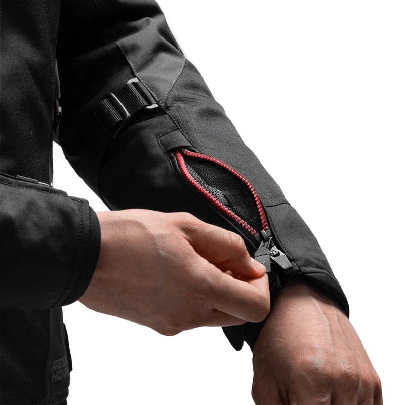 Geacă de motocicletă Rebelhorn Swift negru-gri închis-roșu