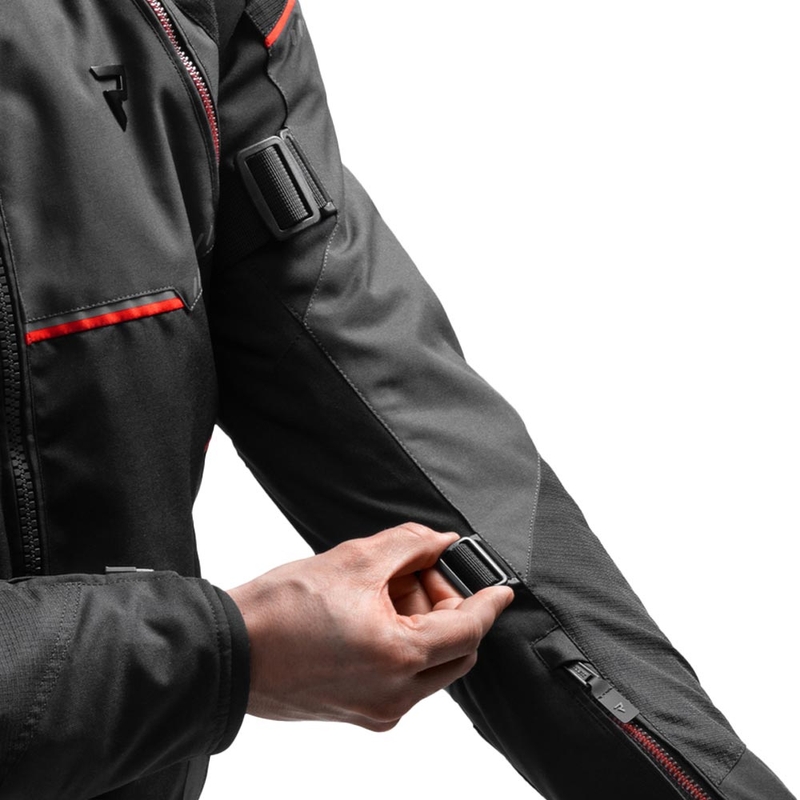 Geacă de motocicletă Rebelhorn Swift negru-gri închis-roșu