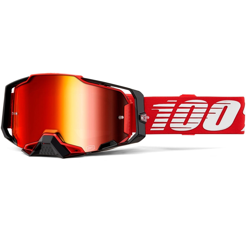 Ochelari motocross 100% Armega Roșii cu plexiglas roșu