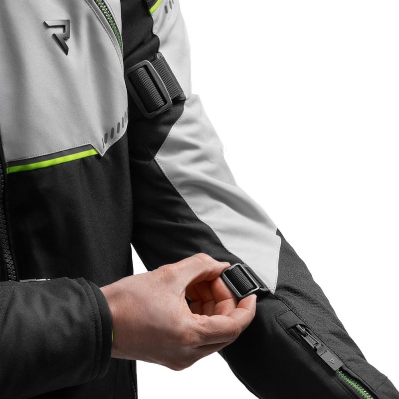 Geacă de motocicletă Rebelhorn Swift gri deschis-galben fluo
