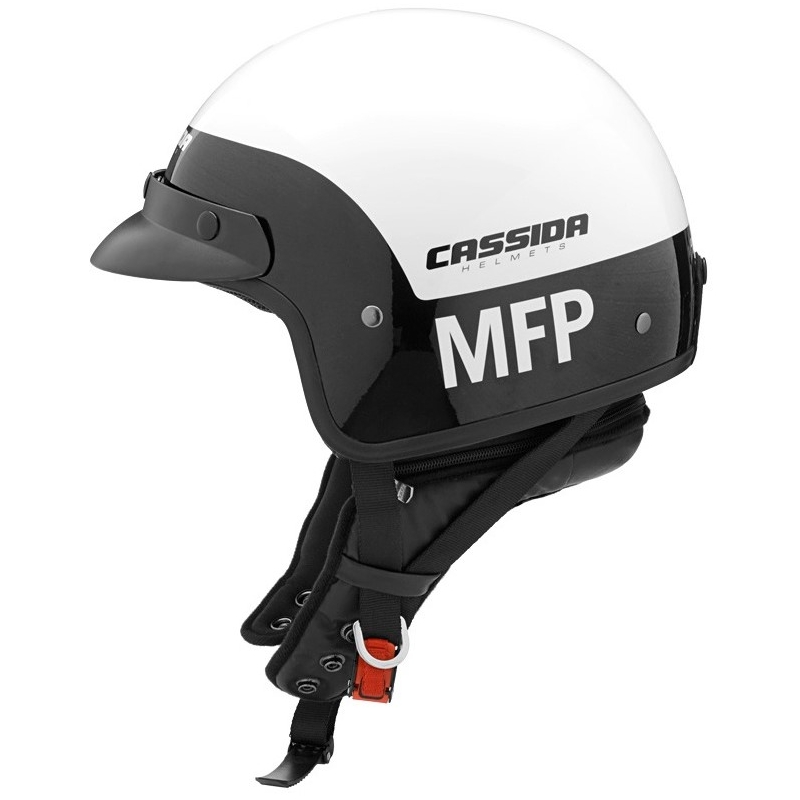 Cască de motocicletă deschisă Cassida Police MFP negru și alb
